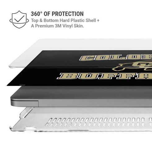 University of Colorado CU Logo on Gold MacBook Pro 14in (2021-24) Case plus Skin